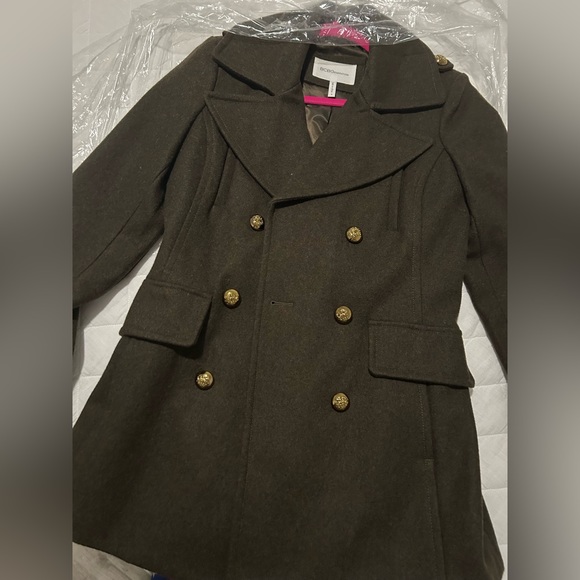 BCBGENERATION MILITARY MOSS GREEN PEACOAT - Picture 4 of 7